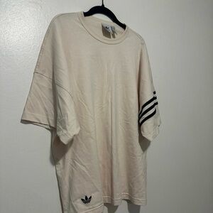Adidas Men's Off-White Tee with Black Stripes